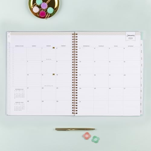 Blue Sky Day Designer 2024 Weekly and Monthly Planner, 8.5" x 11", Frosted Cover, Wirebound, Secret Garden Mint (140101-24)