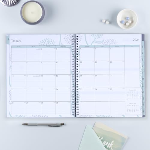 Blue Sky 2024 Weekly and Monthly Planner, January - December, 8.5" x 11", Frosted Cover, Wirebound, Rue Du Flore (101602-24)