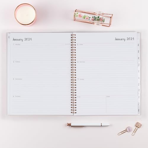 Blue Sky 2024 Weekly and Monthly Planner, January - December, 8.5" x 11", Frosted Cover, Wirebound, Joselyn (110394-24)