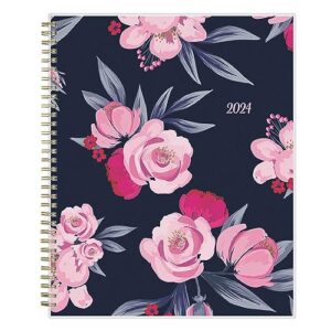 blue sky 2024 weekly and monthly planner, january - december, 8.5" x 11", frosted cover, wirebound, mimi pink (137264-24)