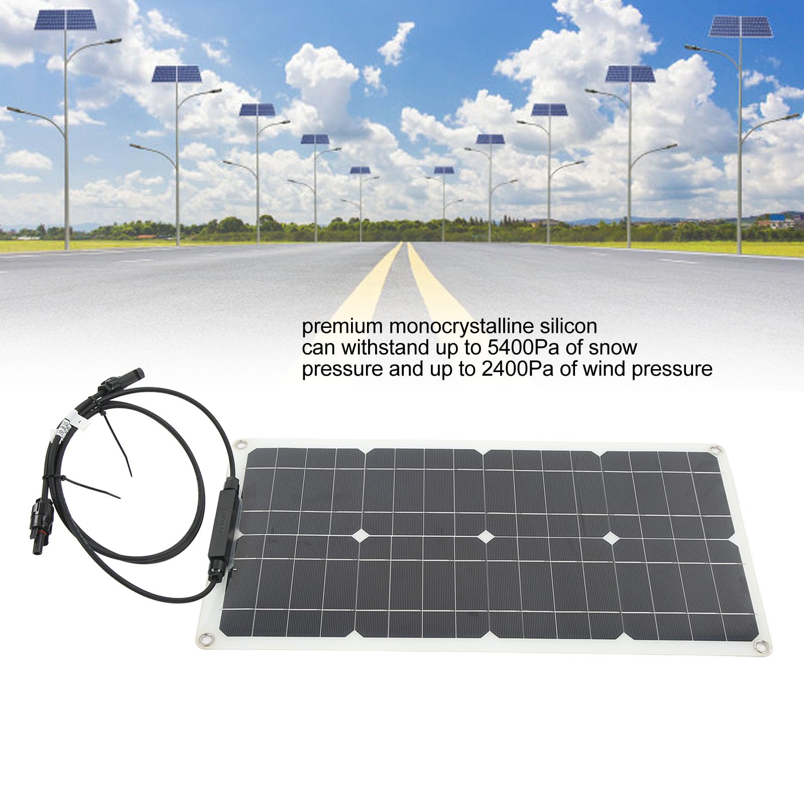 25W Solar Panel, Flexible Solar Panel Wide Application 25W 12V Semi Flexible for Car