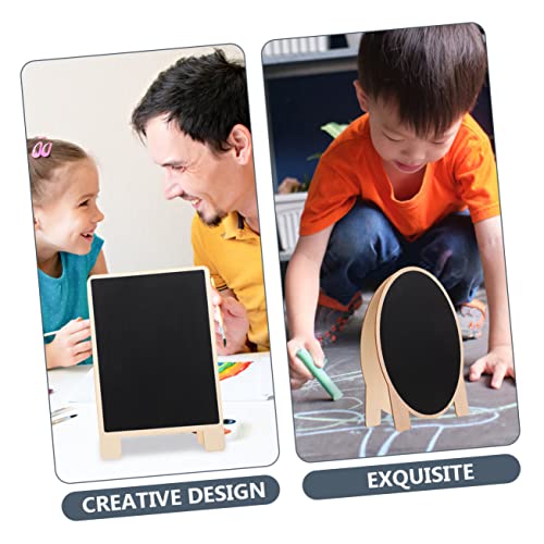 ibasenice 2 Pcs Small Blackboard Message Board Signs Home Sign Wood Miniature Blackboard Mini Message Blackboard Kid Easel Wood Toy Note Writing Board Child Display Board Wooden Double Sided