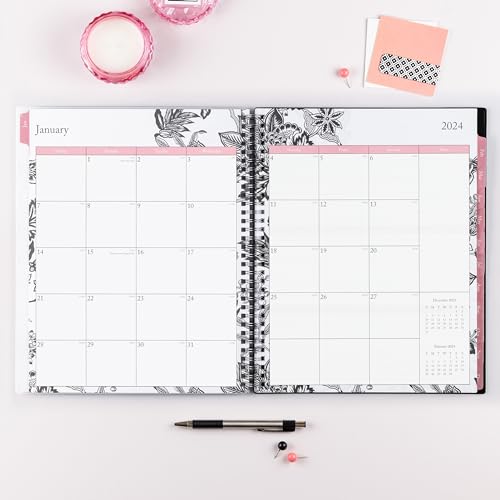 Blue Sky 2024 Weekly and Monthly Planner, January - December, 8.5" x 11", Clear Pocket Cover, Wirebound, Analeis (100001-24)