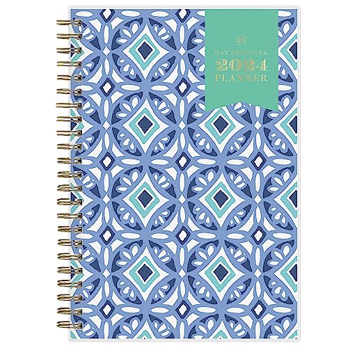 Blue Sky Day Designer 2024 Weekly and Monthly Planner, 5" x 8", Frosted Cover, Wirebound, Tile (101410-24)