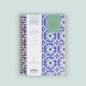 Blue Sky Day Designer 2024 Weekly and Monthly Planner, 5" x 8", Frosted Cover, Wirebound, Tile (101410-24)