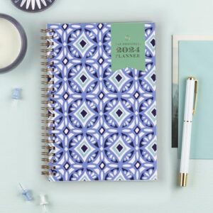 Blue Sky Day Designer 2024 Weekly and Monthly Planner, 5" x 8", Frosted Cover, Wirebound, Tile (101410-24)