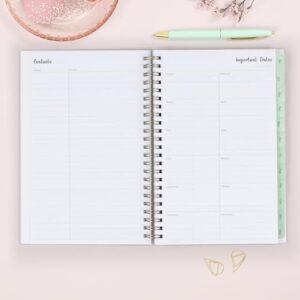 Blue Sky 2024 Weekly and Monthly Planner, January - December, 5" x 8", Frosted Cover, Wirebound, Laurel (144730)