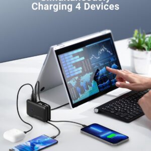 Portable Charger, Power Bank, 16000mAh Power Bank Built-in AC Wall Plug and Cables, PD 30W and QC4.0 Fast Charger for iPhone and Android Phones and Most Electronic Devices (Black)