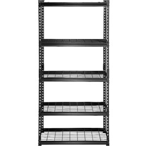 VEVOR Storage Shelving Unit, 5-Tier Adjustable, 2000 lbs Capacity, Heavy Duty Garage Shelves Metal Organizer Wire Rack, Black, 36" L x 16" W x 72" H for Kitchen Pantry Basement Bathroom Laundry Closet