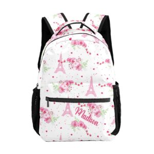 liveweike custom kids backpack,romantic pink floral personalized kid's school bookbags bag for gift girl boy children