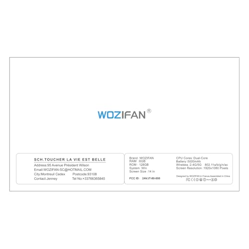 WOZIFAN 14" Laptop 6GB RAM 128GB SSD Support 1TB SSD Expansion Traditional Laptops Win 11 2.4G+5G WiFi Bluetooth 4.2 USB HDMI 1920x1080 FHD with Wireless Mouse for Work Study Entertainment-Silver