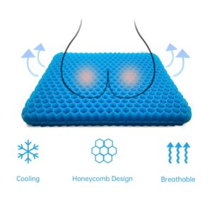 Office Chair Cushions Pads, Seat Cushion for Desk Chair Wheelchair, Gel Seat Cushion for Long Sitting, Car Seat Cushion Cooling Pad, Chair Cushion Pad for Back Sciatica Coccyx Tailbone Pain Relief