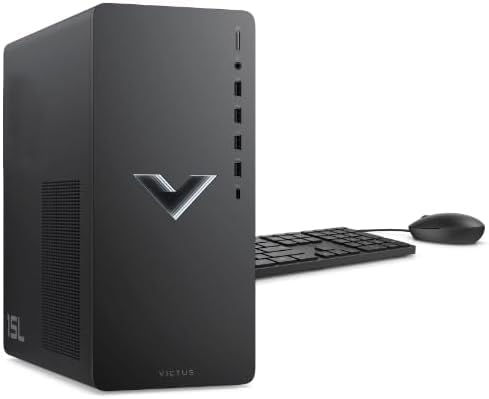 HP Victus 15L Gaming Desktop PC, AMD Ryzen 5 5600G, AMD RX6400, 32GB RAM, 2TB SSD, Mica Silver, Windows 11 Home, TG02-0013w