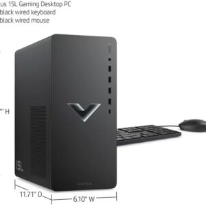 HP Victus 15L Gaming Desktop PC, AMD Ryzen 5 5600G, AMD RX6400, 32GB RAM, 2TB SSD, Mica Silver, Windows 11 Home, TG02-0013w