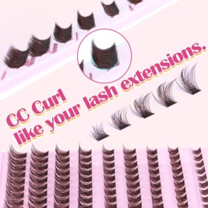 Brown Lash Clusters, Individual Lashes with Brown Color, 110pcs Dark Brown Lash Extension Natural Look Cluster Lashes DIY Eyelashes Extensions by Goddvenus