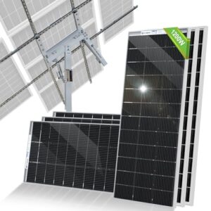 eco-worthy 1200w solar tracker system: 6pcs bifacial 195w monocrystalline solar panels, dual-axis solar tracking kit with tracker controller for shed farm yard hut field and any off-grid