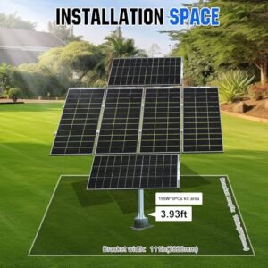 ECO-WORTHY 1200W Solar Tracker System: 6pcs Bifacial 195W Monocrystalline Solar Panels, Dual-Axis Solar Tracking Kit with Tracker Controller for Shed Farm Yard Hut Field and Any Off-Grid