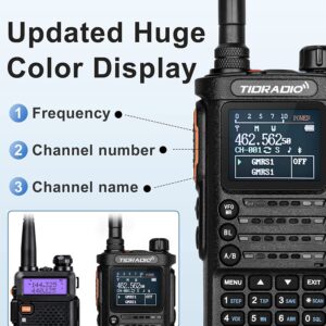 (2nd Gen) TIDRADIO H8 GMRS Handheld Radio with Bluetooth Programming Repeater Capable Dual Band Long Range Two Way Radios Walkie Talkies with 4PCS Batteries 771 Long Antenna & Earpiece- 2Pack Full Kit