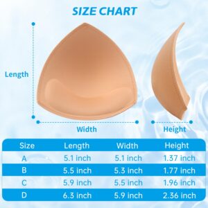 KSang Swimsuit Pads Inserts Waterproof - Push up Bathing Suit Padding Inserts Removable | 2 Pairs Sewn-Edge Bikini Inserts for A Cup