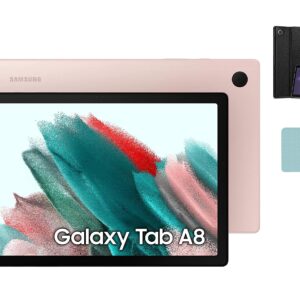 SAMSUNG Galaxy Tab A8 Android WiFi Tablet, 10.5'' Touchscreen (1920x1200) LCD Screen, 32GB Storage, Bluetooth, Android 11 OS, Pink Gold with Accessories