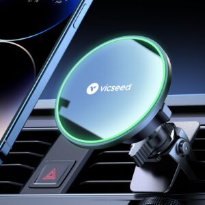 vicseed for magsafe car mount vent,【fluorescence design】【strong magnet power】 stable magnetic phone holder for car, hands free magnet car phone holder mount for iphone 15 pro max 14 13 12 samsung