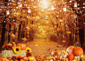 sjoloon fall photo backdrop golden fallen leaves autumn backdrop pumpkin thanksgiving background for party decoration photoshoot 12591 (7x5ft)