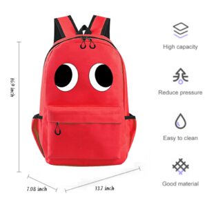 PRENI 3PC Red Rainbow Backpacks 17 Inch, Travel Laptop Backpack Daypack Bookbag Large-capacity Lightweight Waterproof