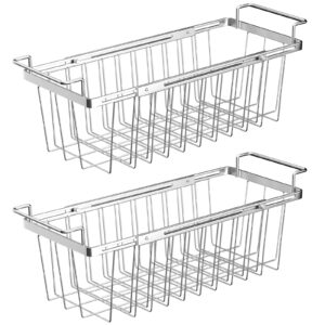 orgneas freezer baskets for chest freezer, expandable deep freezer organizer bins wire basket storage adjustable from 16.5" to 26.5", stainless steel over the sink dish drying rack for kitchen