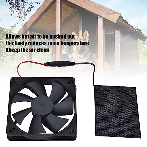 Solar Panel Fan Single Fan, Professional Solar Powered Exhaust Fan Kit Weatherproof Ventilation with Solar Panel Kit for Chicken Coops Greenhouses Sheds Pet Houses 3W 4.7x4.7in Fan