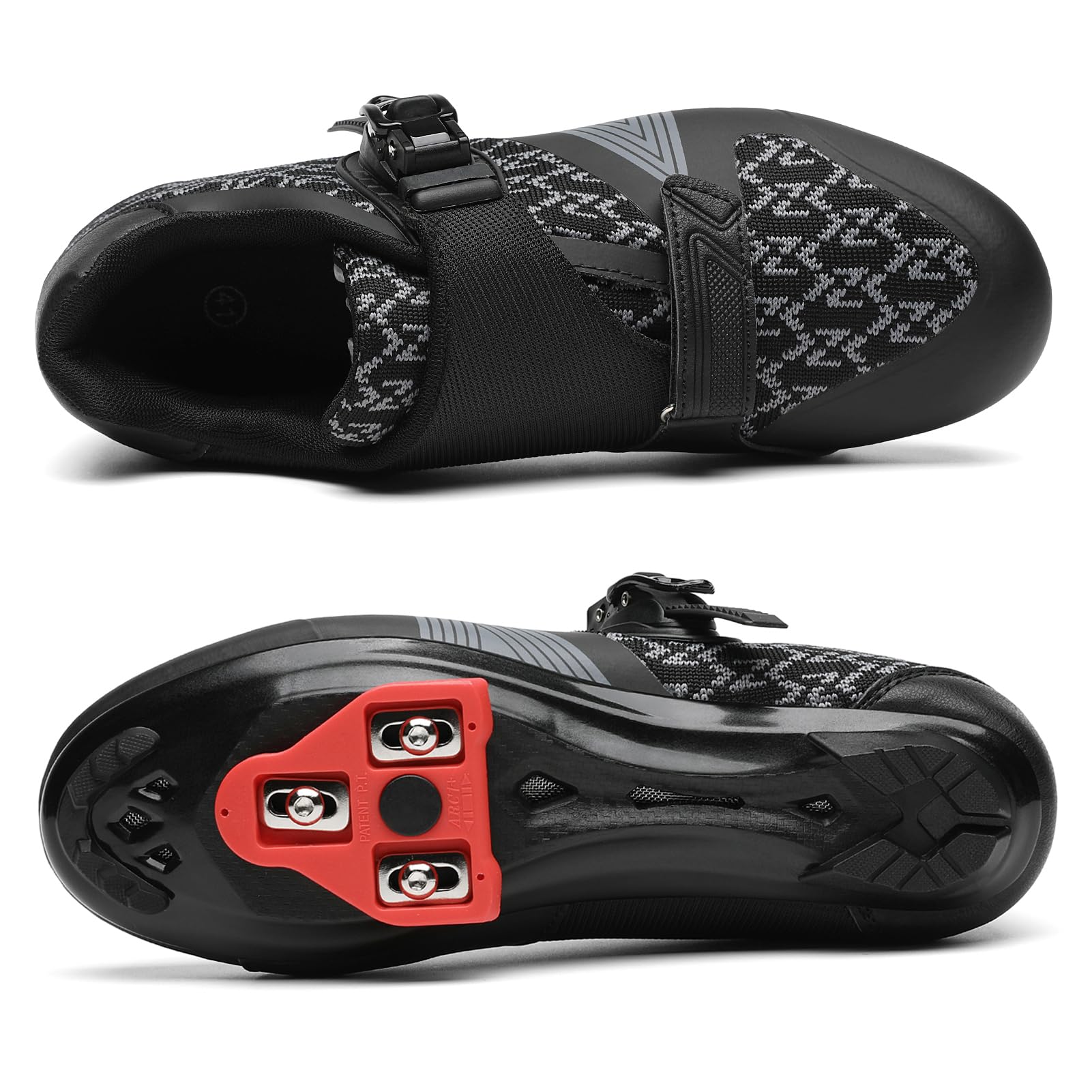 Unisex Cycling Shoes for Men Women Compatible with Peloton Bike Shoes with Delta Cleats for Road Biking Indoor Outdoor Pedal Black 44