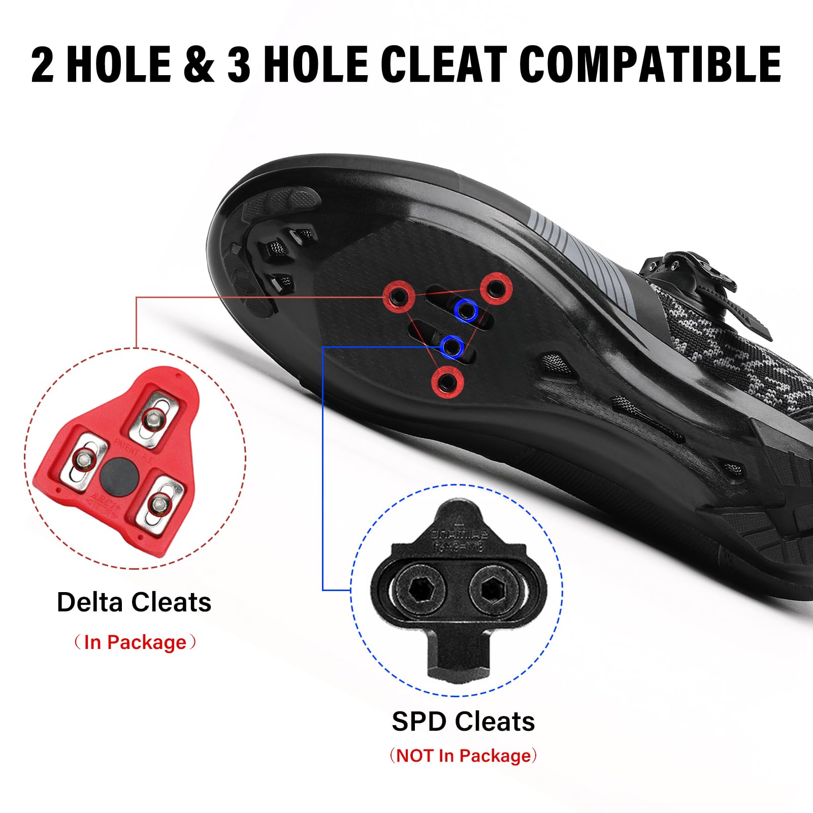 Unisex Cycling Shoes for Men Women Compatible with Peloton Bike Shoes with Delta Cleats for Road Biking Indoor Outdoor Pedal Black 44