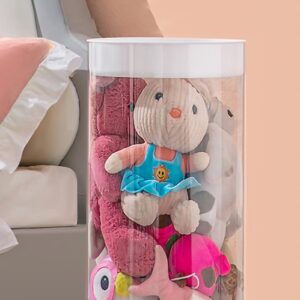 Cryfokt Stuffed Animal Storage, Dustproof Plushie Toys Storage Organizer PET Material Transparent Toy Storage Bucket for Display and Organizing Kid's Toys Gloves, Hats, Socks Home Deco (0.5m)