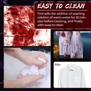 Halloween Fake Blood Washable, Realistic Effects Fake Blood for Scar Wound and Clothes,Easy Dry Flow Fake Blood for Eyes Drips Nose Bleeds, for Cosplay SFX Zombie Vampire Special Effects,Dark