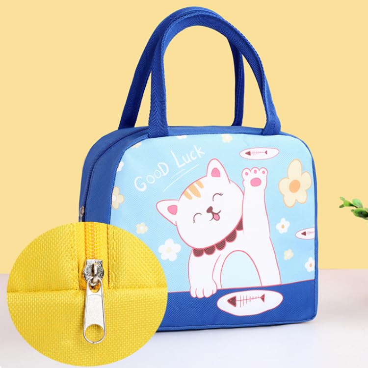 MININAI Cute Aesthetic Lunch Bag Kawaii Cartoon Lunch Box Insulated Lunch Bag Reusable Tote Bag for Work Picnic Travel (Purple,One Size)