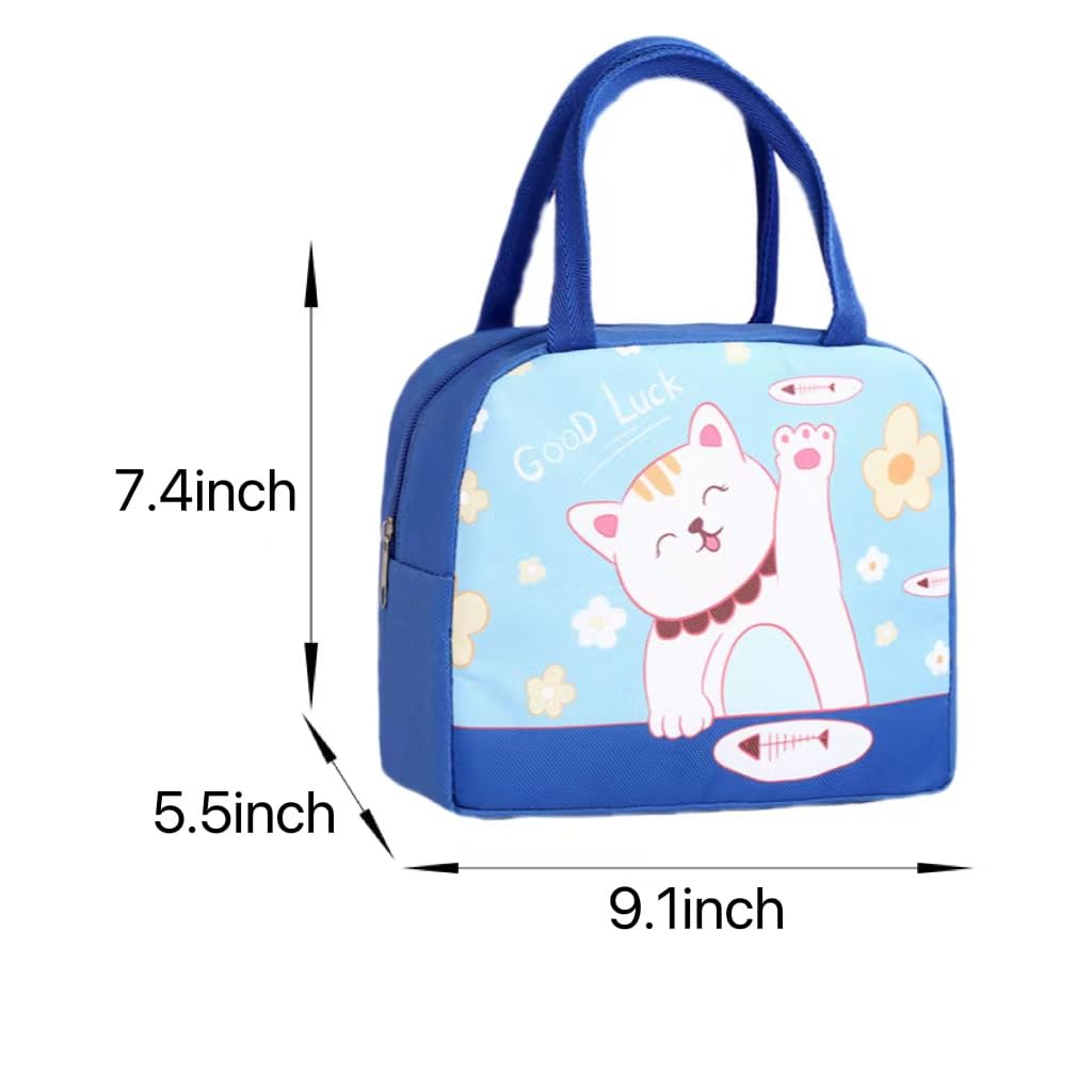 MININAI Cute Aesthetic Lunch Bag Kawaii Cartoon Lunch Box Insulated Lunch Bag Reusable Tote Bag for Work Picnic Travel (Purple,One Size)