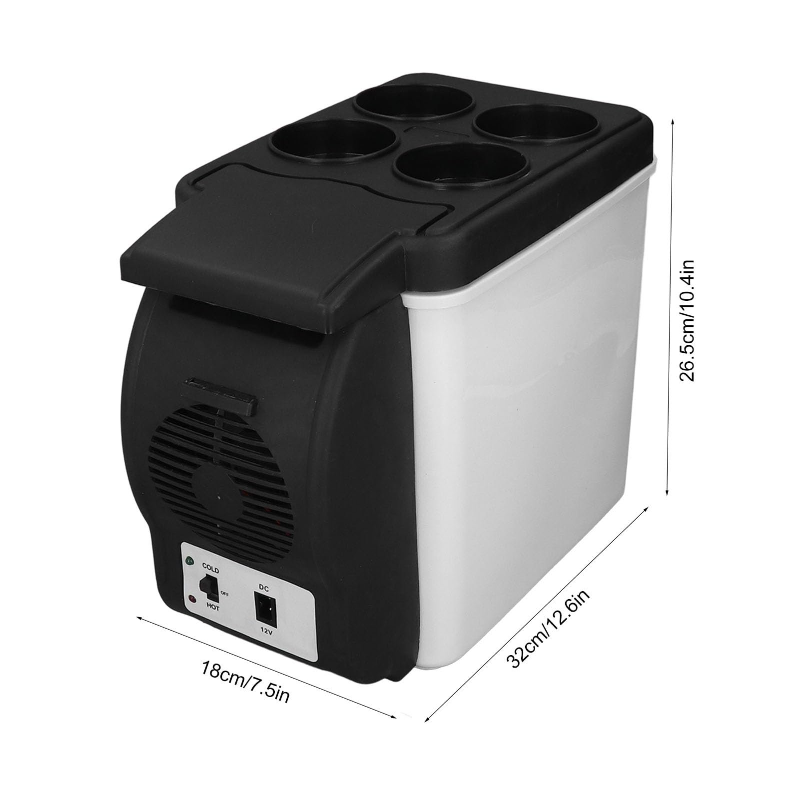 Diydeg 6L Mini Fridge, Portable 12 Volt Refrigerator, Thermoelectric Cooler and Warmer with Large Capacity, Low Noise, Hot and Cold Switch for Skincare, Foods, Bedroom, Travel, Car