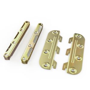 Bed Rail Brackets - 4 Set Bed Frame Hardware for Wood Bed Frame, Headboards Footboards - Steel Bed Rail Fasteners - Bed Rail Hooks