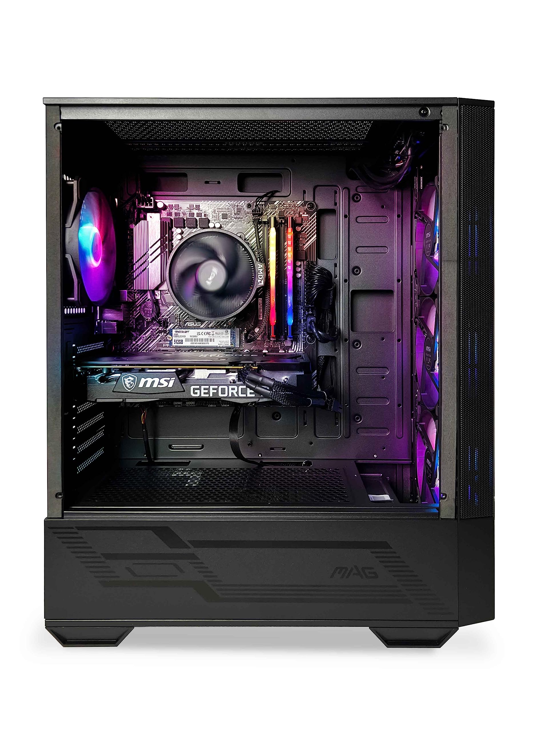 NSX GAMING Desktop PC Ryzen 5 5500,16 GB RAM,SSD 512 gb, RTX 3060,USB-C, Hdmi,Mouse and Keyboard Gamer, Win 11, Built in USA 12 Month Warranty on prebuilt Gaming pc WiFi Ready