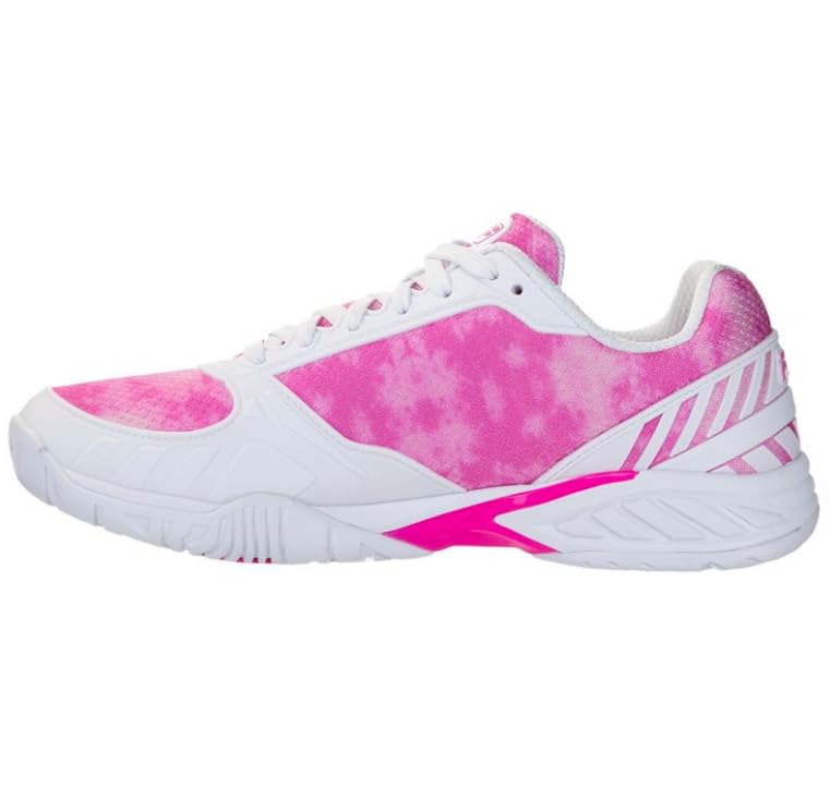 Fila Volley Zone Tie Dye Womens Pickleball Shoe Pink Glo/White/Metallic Silver (us_Footwear_Size_System, Adult, Women, Numeric, Medium, Numeric_8)