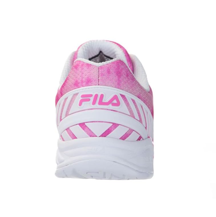 Fila Volley Zone Tie Dye Womens Pickleball Shoe Pink Glo/White/Metallic Silver (us_Footwear_Size_System, Adult, Women, Numeric, Medium, Numeric_8)