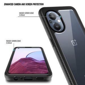 NZND Compatible with OnePlus Nord N20 5G Case with [Built-in Screen Protector], Full-Body Protective Shockproof Rugged Bumper Cover, Impact Resist Case (Black)