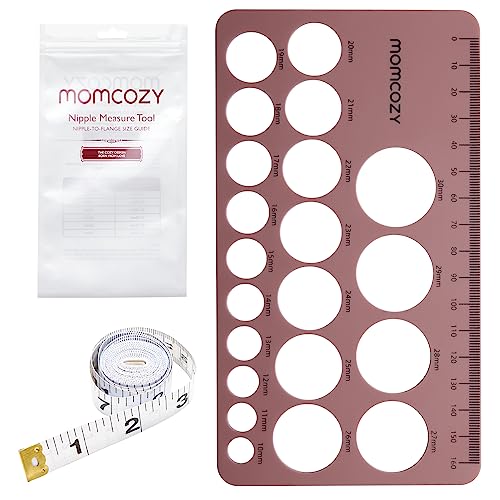 Momcozy Nipple Ruler, Nipple Ruler for Flange Sizing, Silicone and Soft, Flange Sizing Measurement Tool, Breast Pump Sizing Tool for Momcozy, Medela, Spectra, Lansinoh