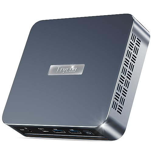 Trycoo WI-6 Mini PC, Intel 12th Gen N100 Mini Computer,16GB DDR4 RAM 512GB SSD,Triple 4K Display/2*USB3.0/WiFi/Bluetooth/Full Function Type-C/Gigabit Ethernet/Support 64GB RAM and 2TB SSD Extensions