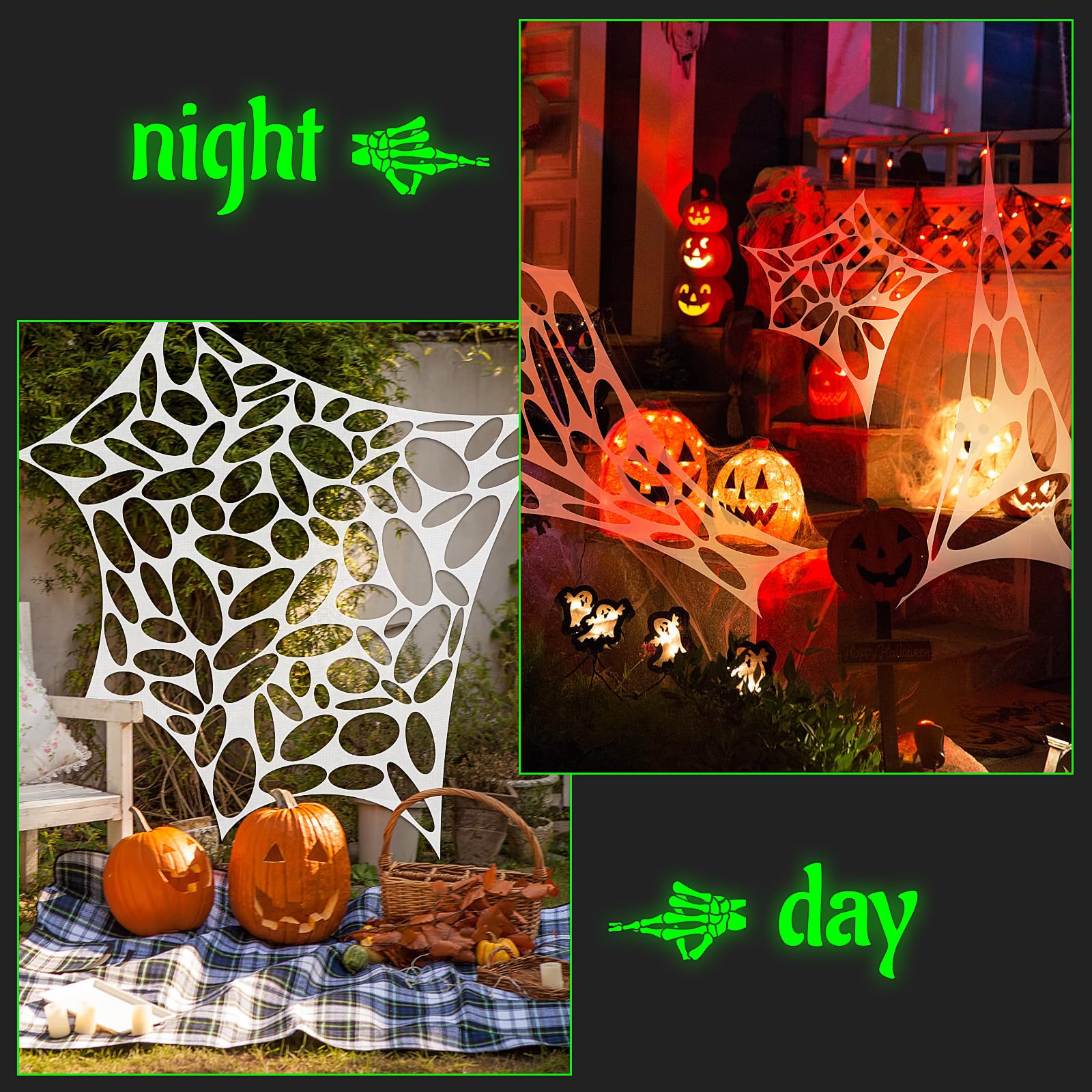 Giant Halloween SPI-der Web, 650sqft Stretchy Beef Netting Halloween SPI-der Web Outdoor Decoration Cut-Your-Own Netting SPI-der Webbing for Halloween Decor, Yard, Roof, Garden