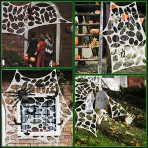 Giant Halloween SPI-der Web, 650sqft Stretchy Beef Netting Halloween SPI-der Web Outdoor Decoration Cut-Your-Own Netting SPI-der Webbing for Halloween Decor, Yard, Roof, Garden