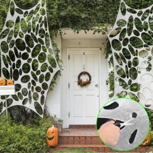 Giant Halloween SPI-der Web, 650sqft Stretchy Beef Netting Halloween SPI-der Web Outdoor Decoration Cut-Your-Own Netting SPI-der Webbing for Halloween Decor, Yard, Roof, Garden