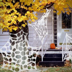 Giant Halloween SPI-der Web, 650sqft Stretchy Beef Netting Halloween SPI-der Web Outdoor Decoration Cut-Your-Own Netting SPI-der Webbing for Halloween Decor, Yard, Roof, Garden