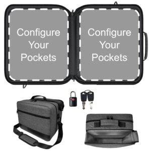starplus2 extra-large 2-compartment customizable modular pill bottle organizer, medicine bag, case, carrier for medications, and medical supplies - for home storage and travel - dark gray (with lock)