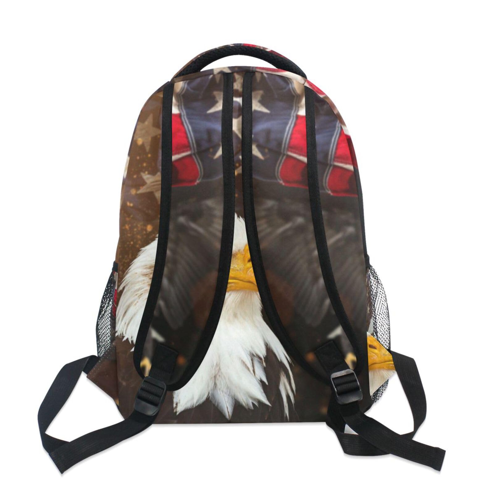 MFTJYO Custom North American Bald Eagle Flag Backpack for Boys Girls Personalized Backpack 3rd 4th 5th Grade Your Name School Bag Kids Bookbag Elementary Laptop Daypacks