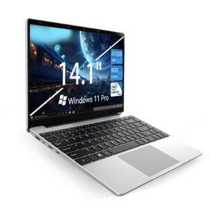 ANTEMPER 14.1 Inch Laptop, Win 11 Laptop Computer, 512GB SSD 8GB RAM, Intel Celeron N4020C, Full HD 1920x1080 Laptops, Mini HDMI, USB3.0, Webcam, TF Card, Type-c, 5000mAh Battery, Silver